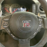 NISSAN GTR R35 CARBON FIBER STEERING WHEEL TRIM 2008- 2016